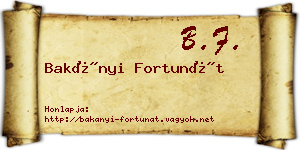 Bakányi Fortunát névjegykártya